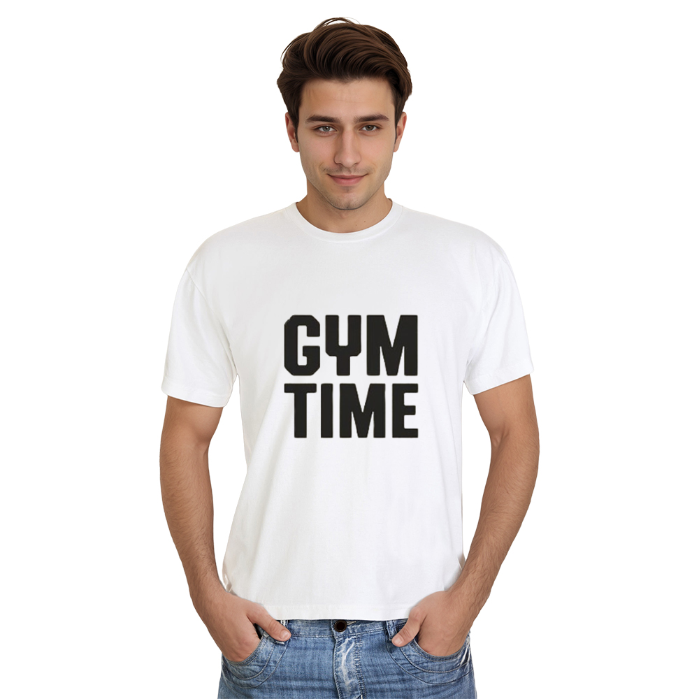 Adult Fitness Gym Time Workout Sport White T-shirt Costume