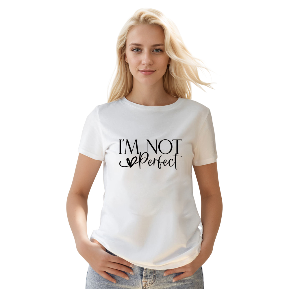 Adult Unisex I'm Not Perfect Mood Emotion White T-shirt Costume
