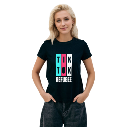 TikTok Refugee Soft Black T-shirt