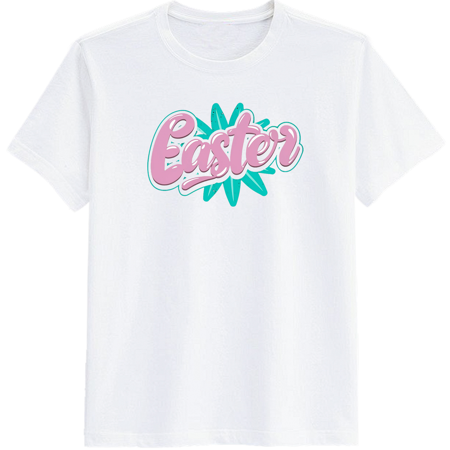 Adult Easter Pink Letter White Short Sleeve T-shirt Outfits Top Costume