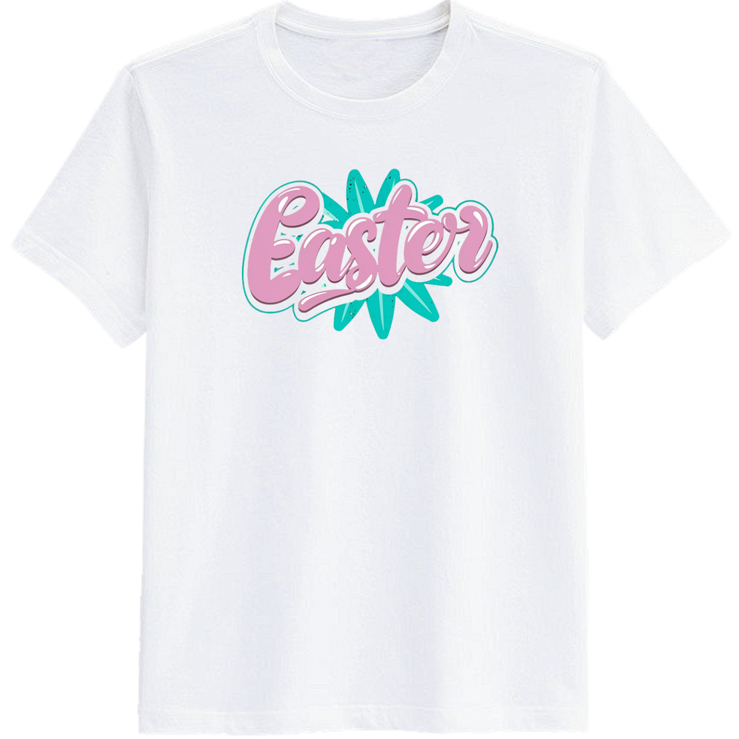 Adult Easter Pink Letter White Short Sleeve T-shirt Outfits Top Costume