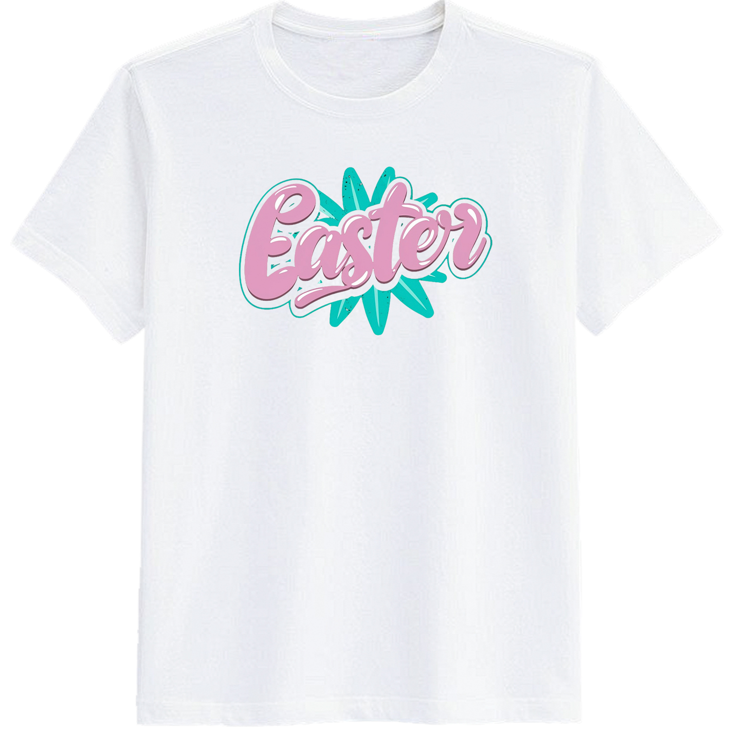 Adult Easter Pink Letter White Short Sleeve T-shirt Outfits Top Costume