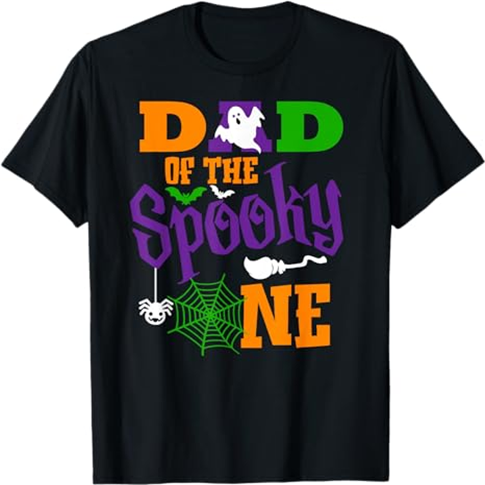 Adult Man Family Dad Spooky One Halloween Black T-shirt Costume