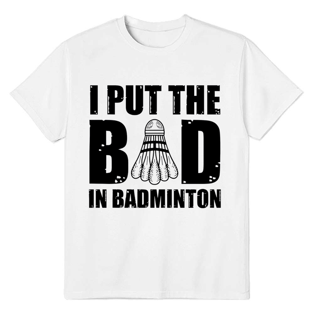 Adult Unisex Badminton Training White Sport T-shirt Costume
