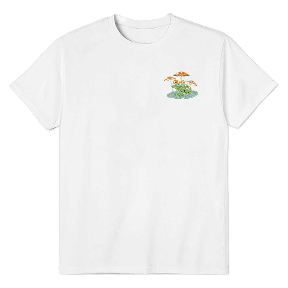 Adult Unisex Frog Mushroom Animals Lover White T-shirt Costume