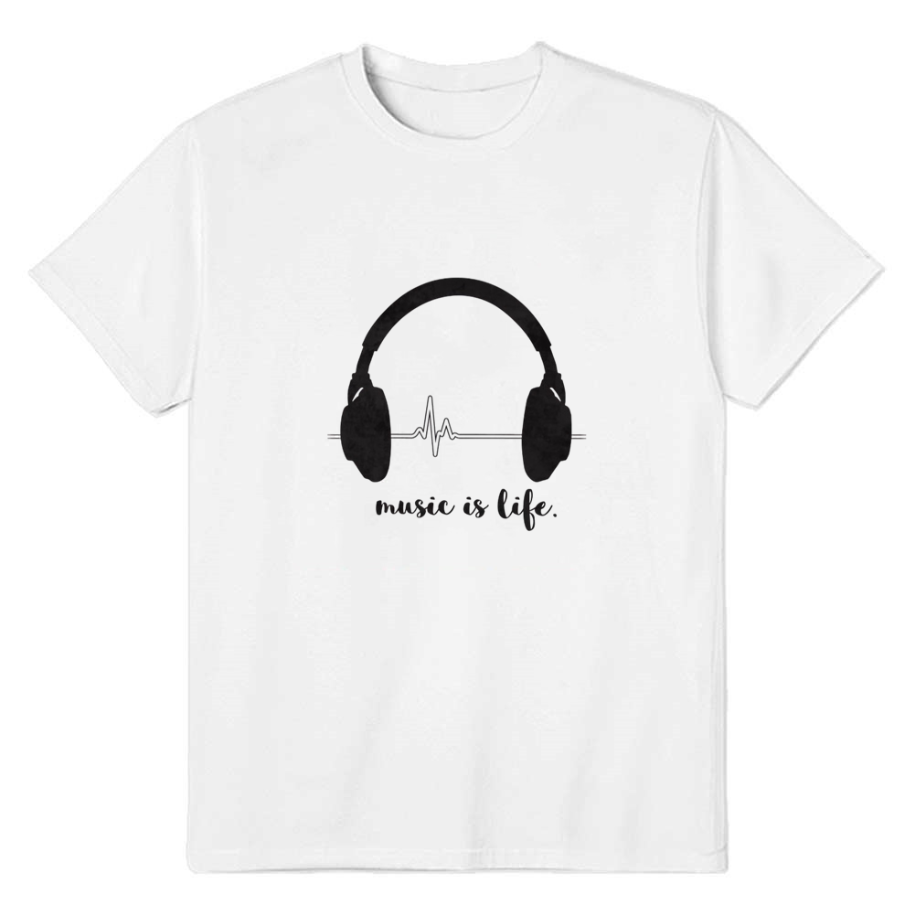 Adult Unisex Music Is Life Music Festival White T-shirt Costume