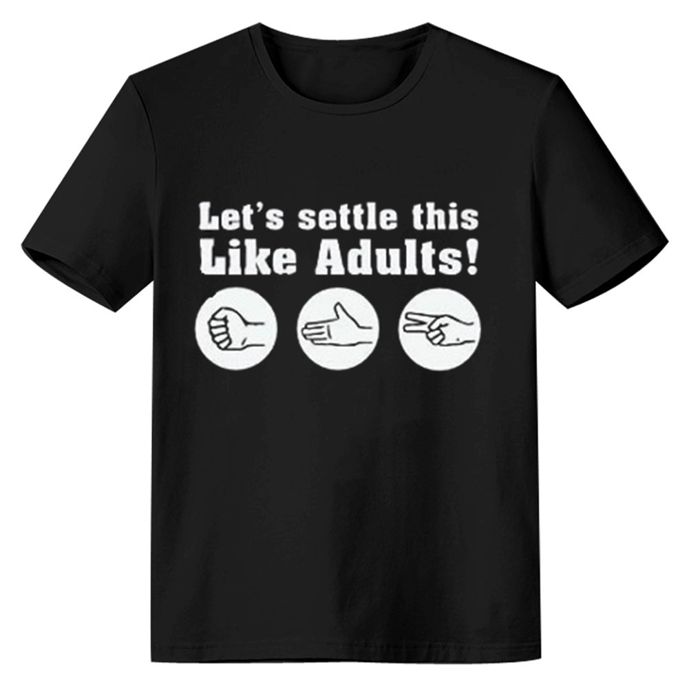 Adult Unisex Let's Settle This Like Adults! Funny Game Black T-shirt Costume