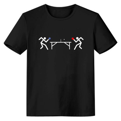 Adult Unisex Pingpong Players Sport Lover Black T-shirt Costume