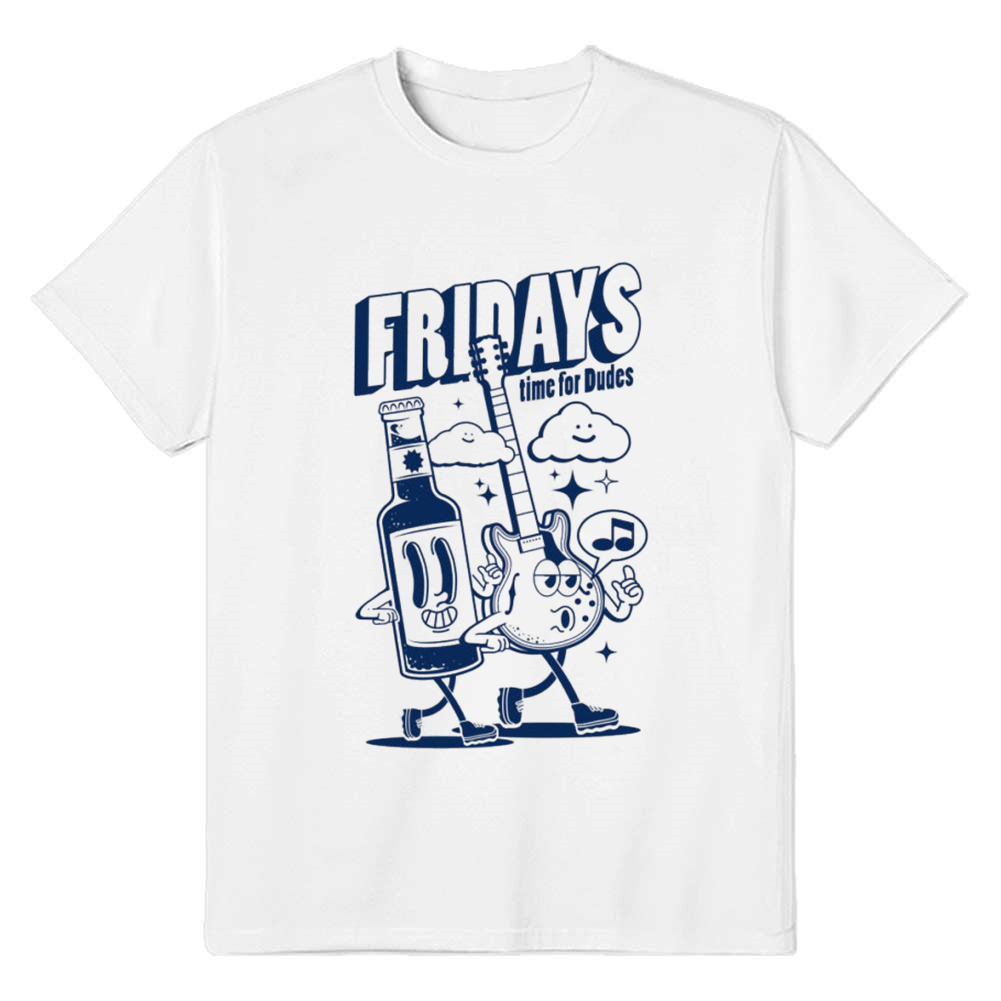 Adult Unisex Guitar White Music Lover T-shirt