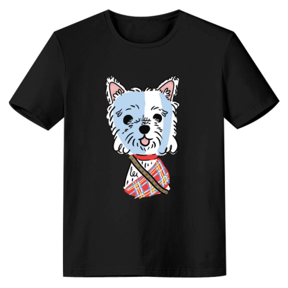 Braveheart Westie Cute Dog Pet Animals Lover Black T-shirt