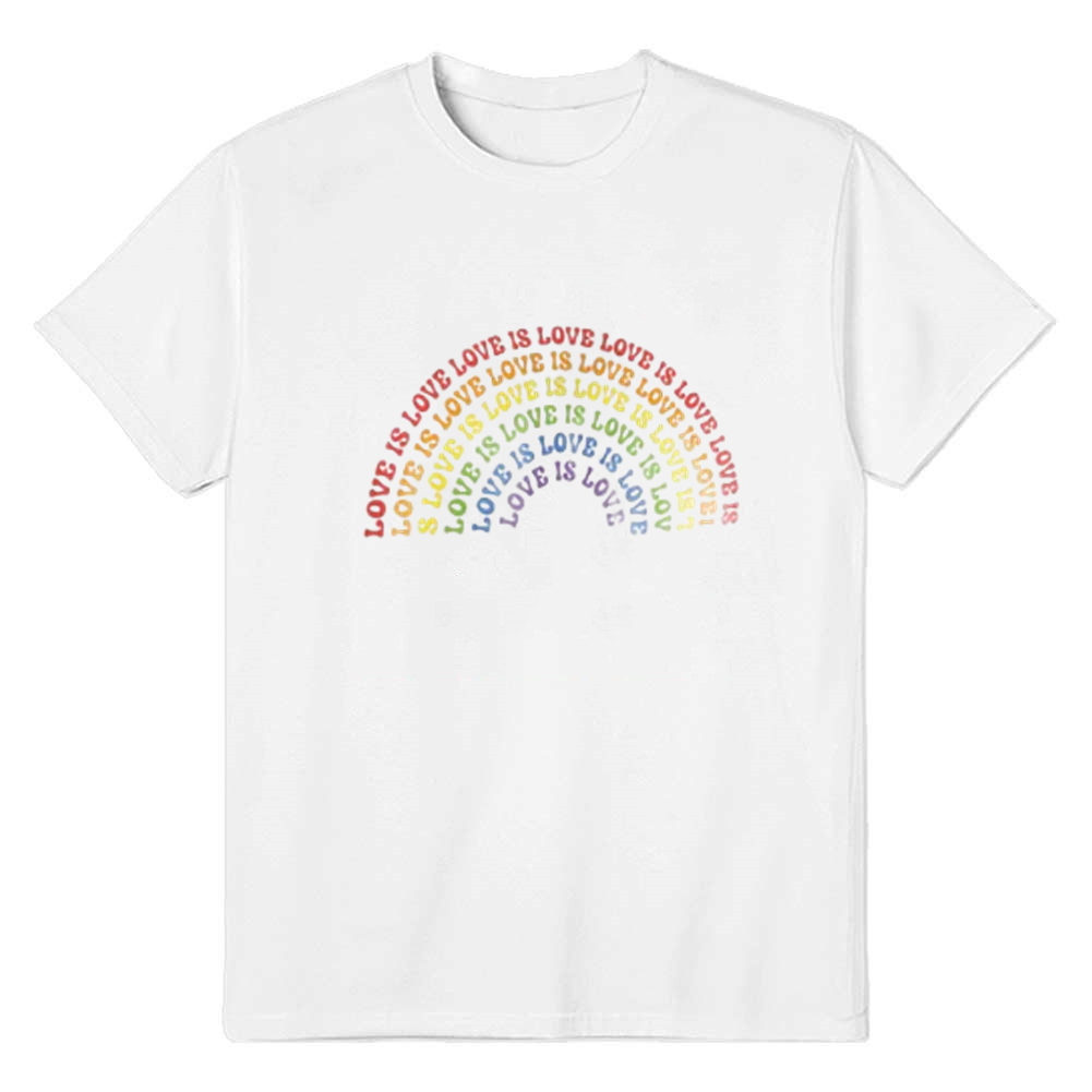Adult Unisex Love is Love Pride Month White T-shirt Costume