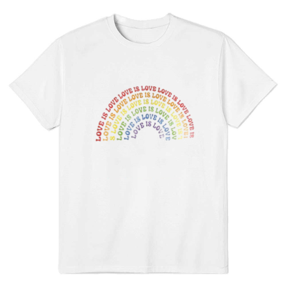 Adult Unisex Love is Love Pride Month White T-shirt Costume