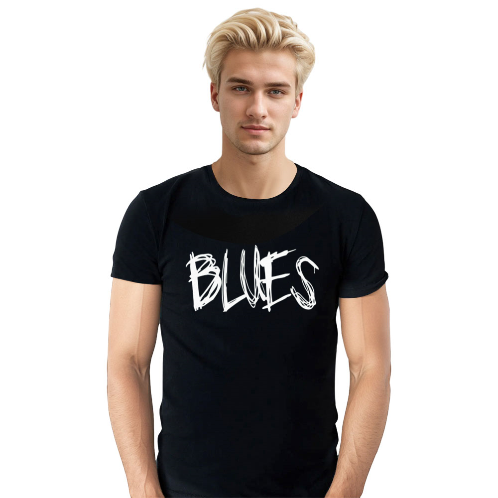 Adult Unisex Music Festival Blues Black T-shirt Costume