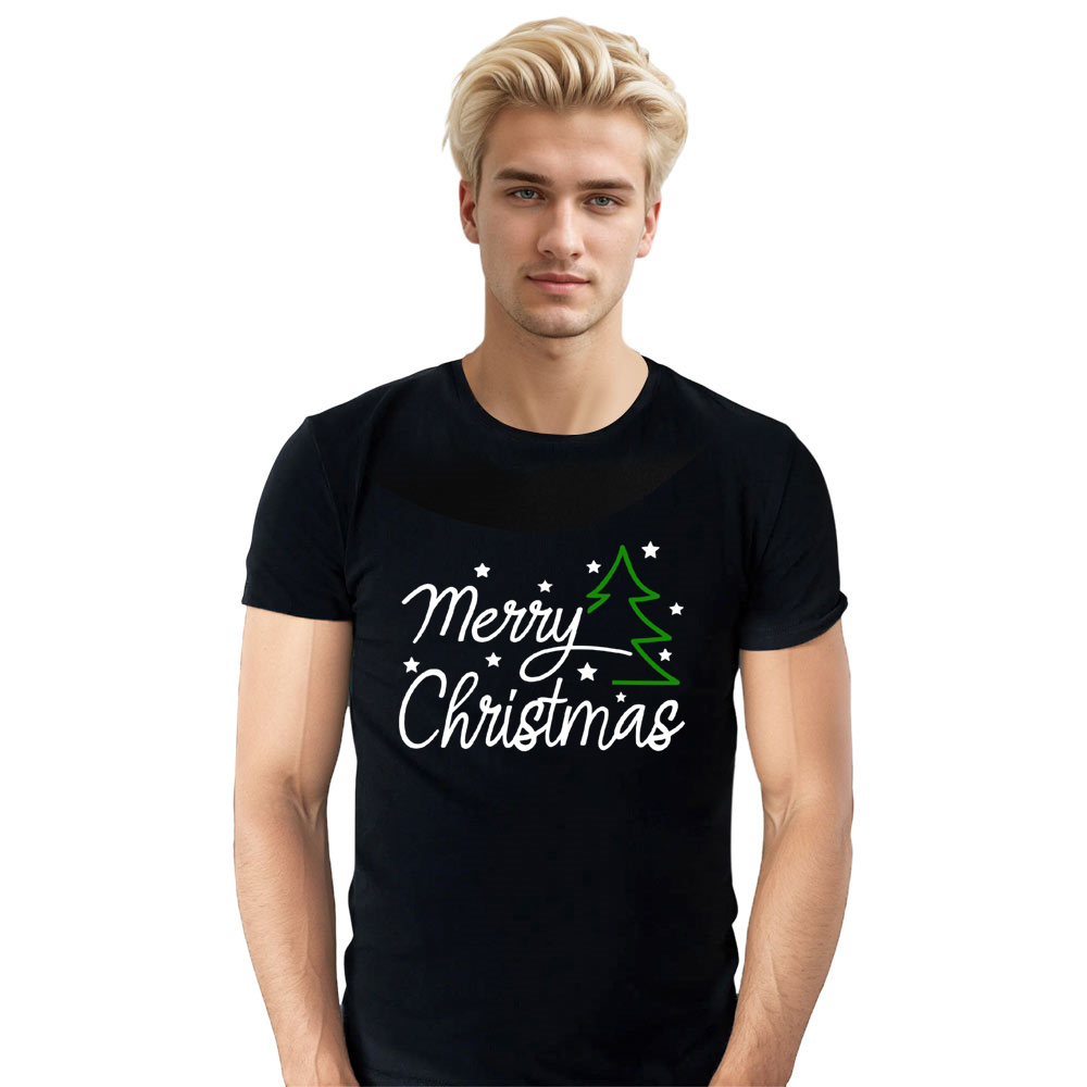 Adult Unisex Merry Christmas Shirt Xmas Black Festival T-shirt