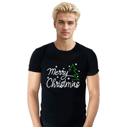 Adult Unisex Merry Christmas Shirt Xmas Black Festival T-shirt