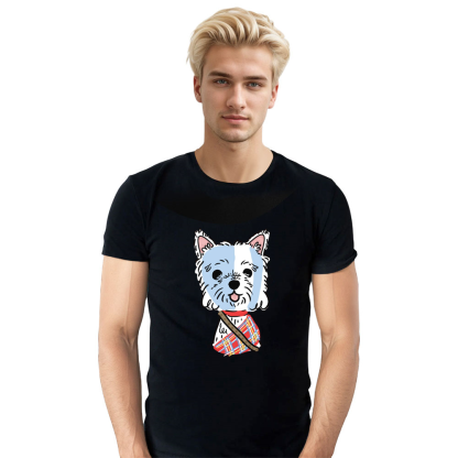 Braveheart Westie Cute Dog Pet Animals Lover Black T-shirt