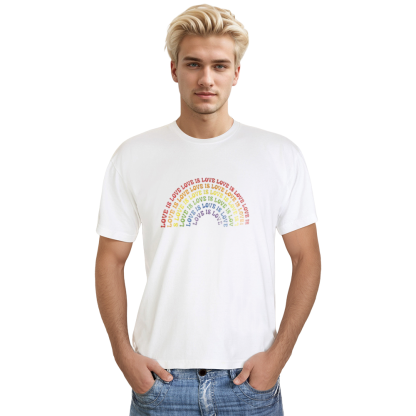 Adult Unisex Love is Love Pride Month White T-shirt Costume