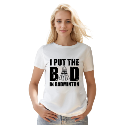 Adult Unisex Badminton Training White Sport T-shirt Costume