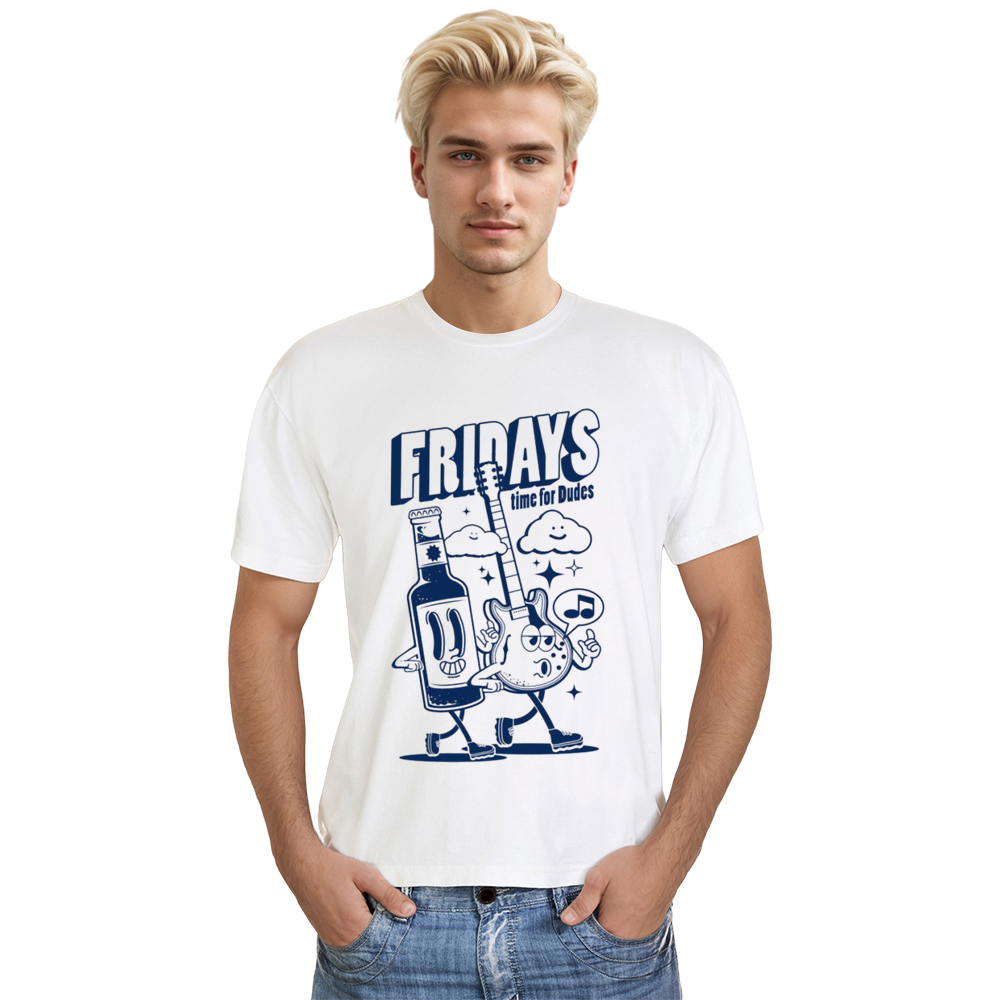 Adult Unisex Guitar White Music Lover T-shirt