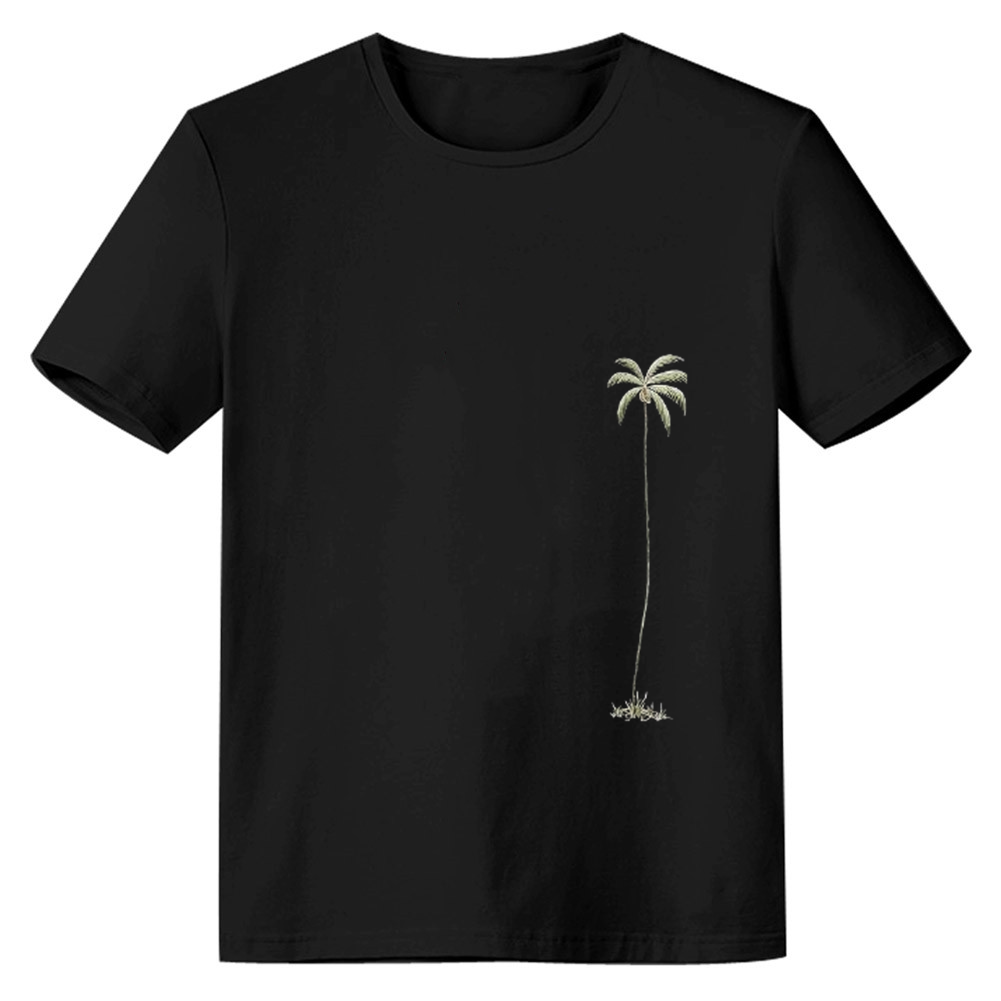 Adult Unisex Holiday Beach Tree Nature Lover Black T-shirt Costume