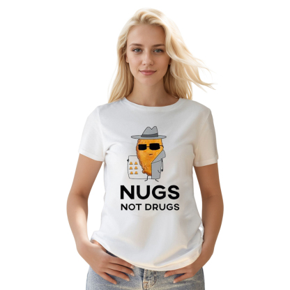 Adult Unisex Funny Chicken Nuggets Food Lover White Short Sleeve T-shirt Costume