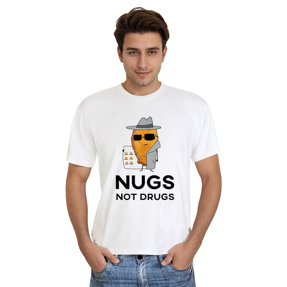 Adult Unisex Funny Chicken Nuggets Food Lover White Short Sleeve T-shirt Costume