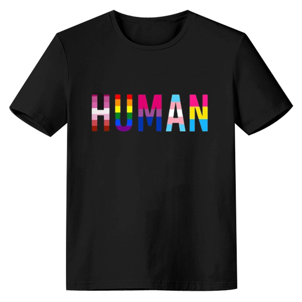Adult Female Human Pride Month Black T-shirt Costume