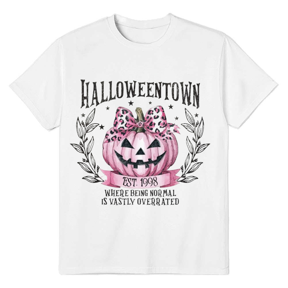 Adult Unisex Halloween 1998 Pink Pumpkin White T-shirt Costume