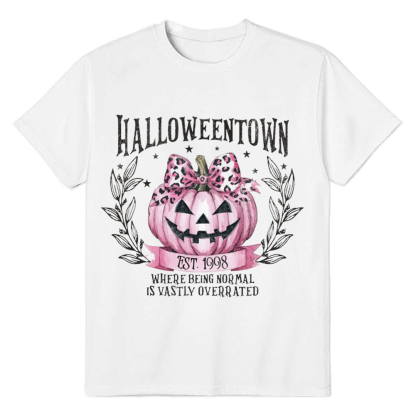Adult Unisex Halloween 1998 Pink Pumpkin White T-shirt Costume