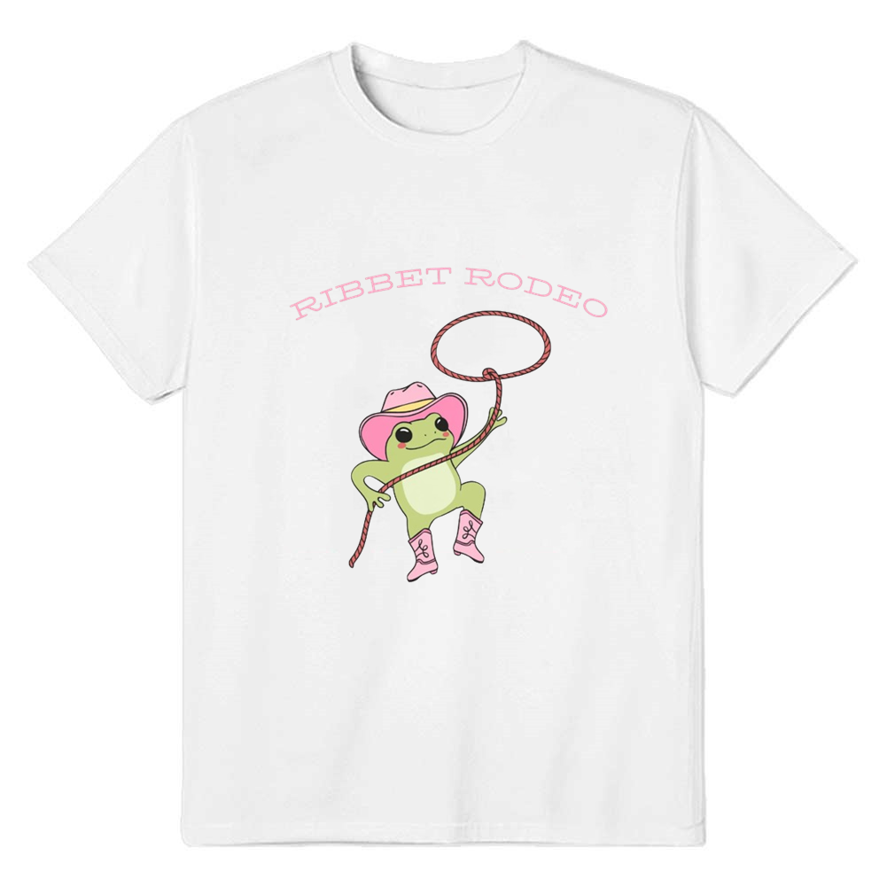 Adult Unisex Cute Cowboy Frog Animals Lover White T-shirt Costume