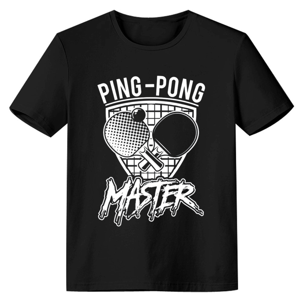 Adult Unisex Ping Pong Master Sport Design Black T-shirt Costume