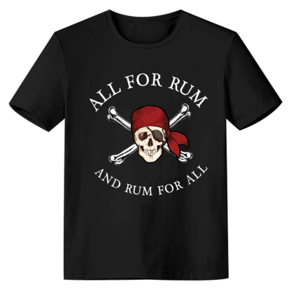 Adult Unisex Black Pirate Cruise Lover T-shirt Costume