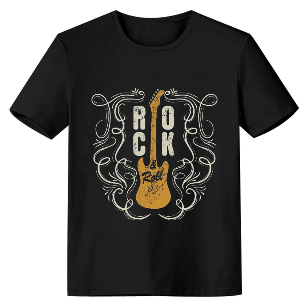 Adult Unisex Rock Guitar Music Lover Black T-shirt