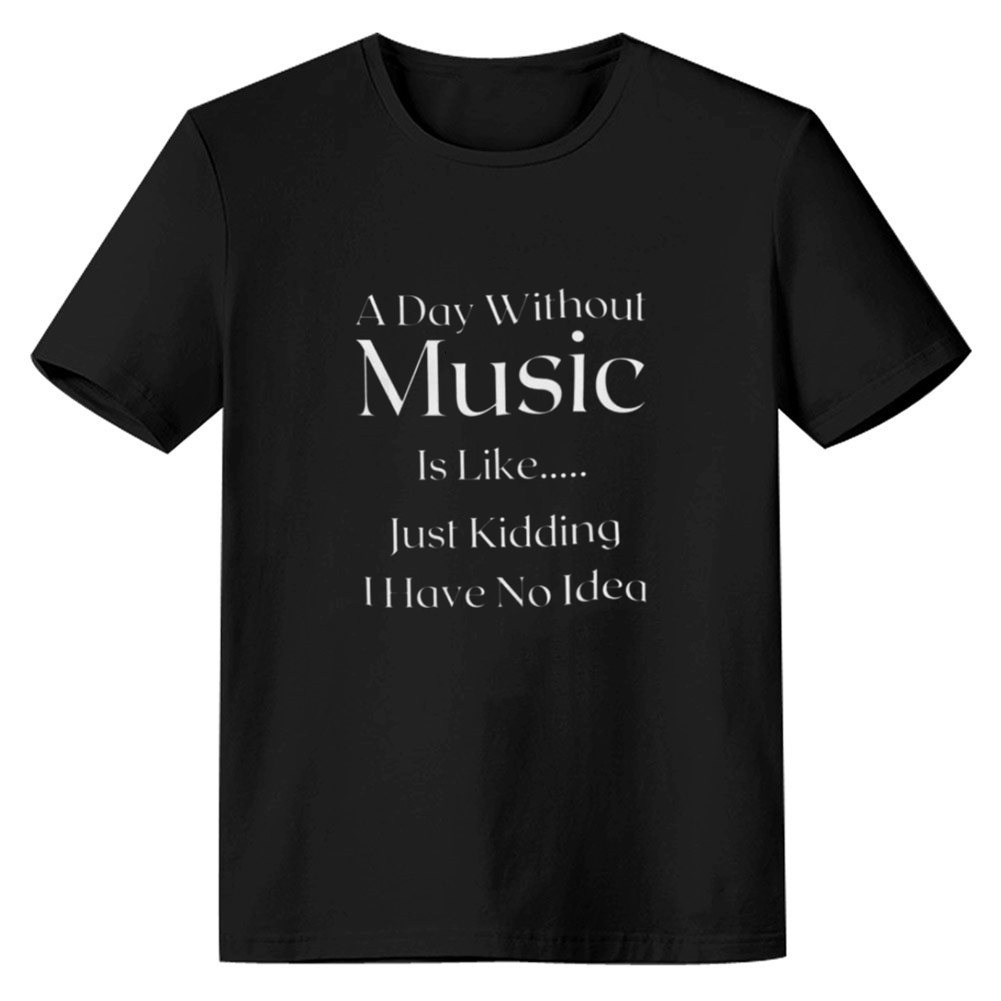 Adult Unisex Music Festival A Day Without Music Black T-shirt Costume