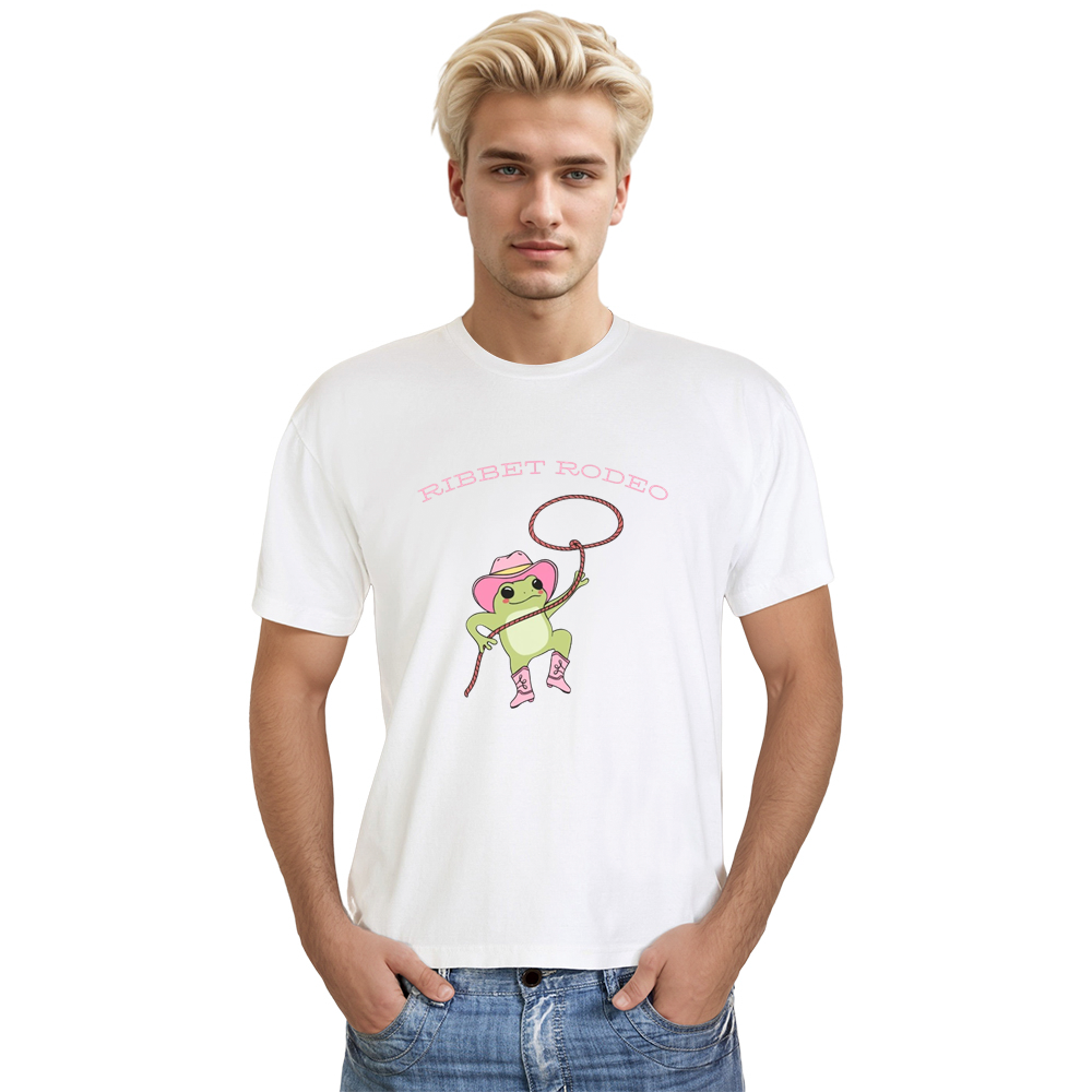 Adult Unisex Cute Cowboy Frog Animals Lover White T-shirt Costume