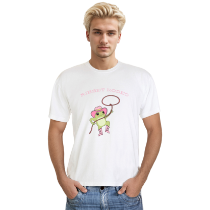 Adult Unisex Cute Cowboy Frog Animals Lover White T-shirt Costume