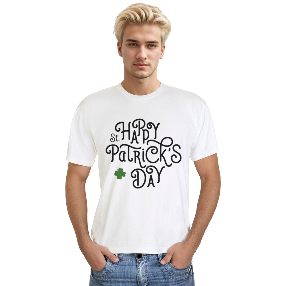 Adult Unisex Happy St. Patrick's Day White T-shirt
