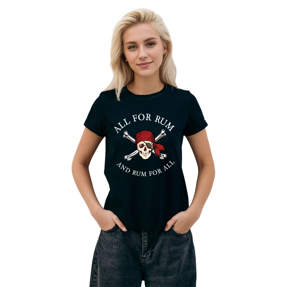 Adult Unisex Black Pirate Cruise Lover T-shirt Costume