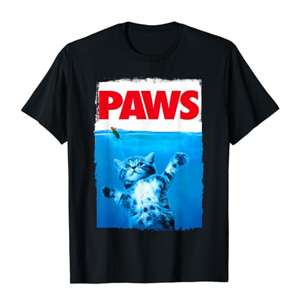 Adult Unisex Cute Funny Cat Lover Parody Black Short Sleeve T-shirt Outfits Top Costume