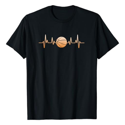 Adult Unisex Basketball Heartbeat Basketball Lover Black T-shirt Costume