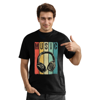 Adult Unisex Electronic Music Lover DJ Music Festival Black T-shirt Costume