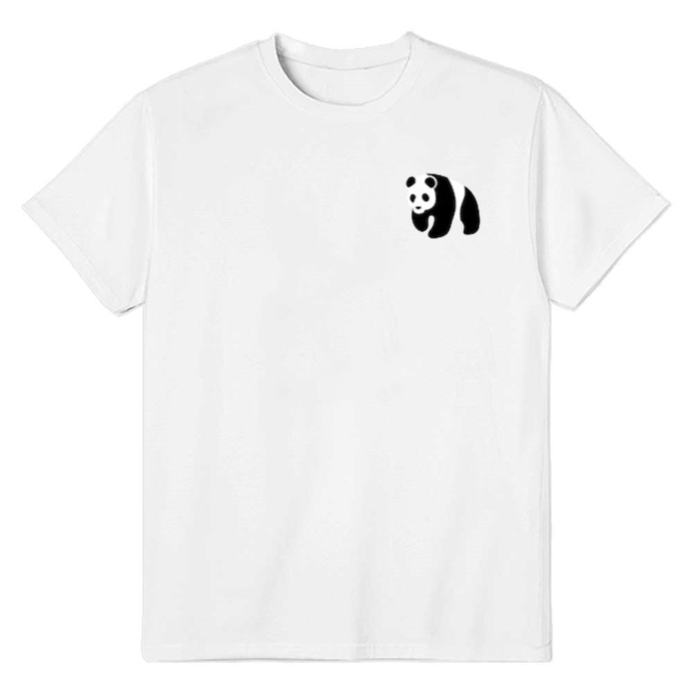 Adult Unisex Panda Top Wild Animals Panda Lover White T-shirt Costume