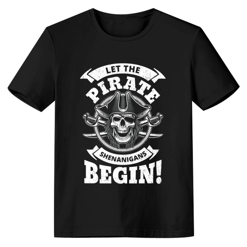 Adult Unisex Let The Pirate Shenanigans Begin Black Pirate Lover T-shirt Costume