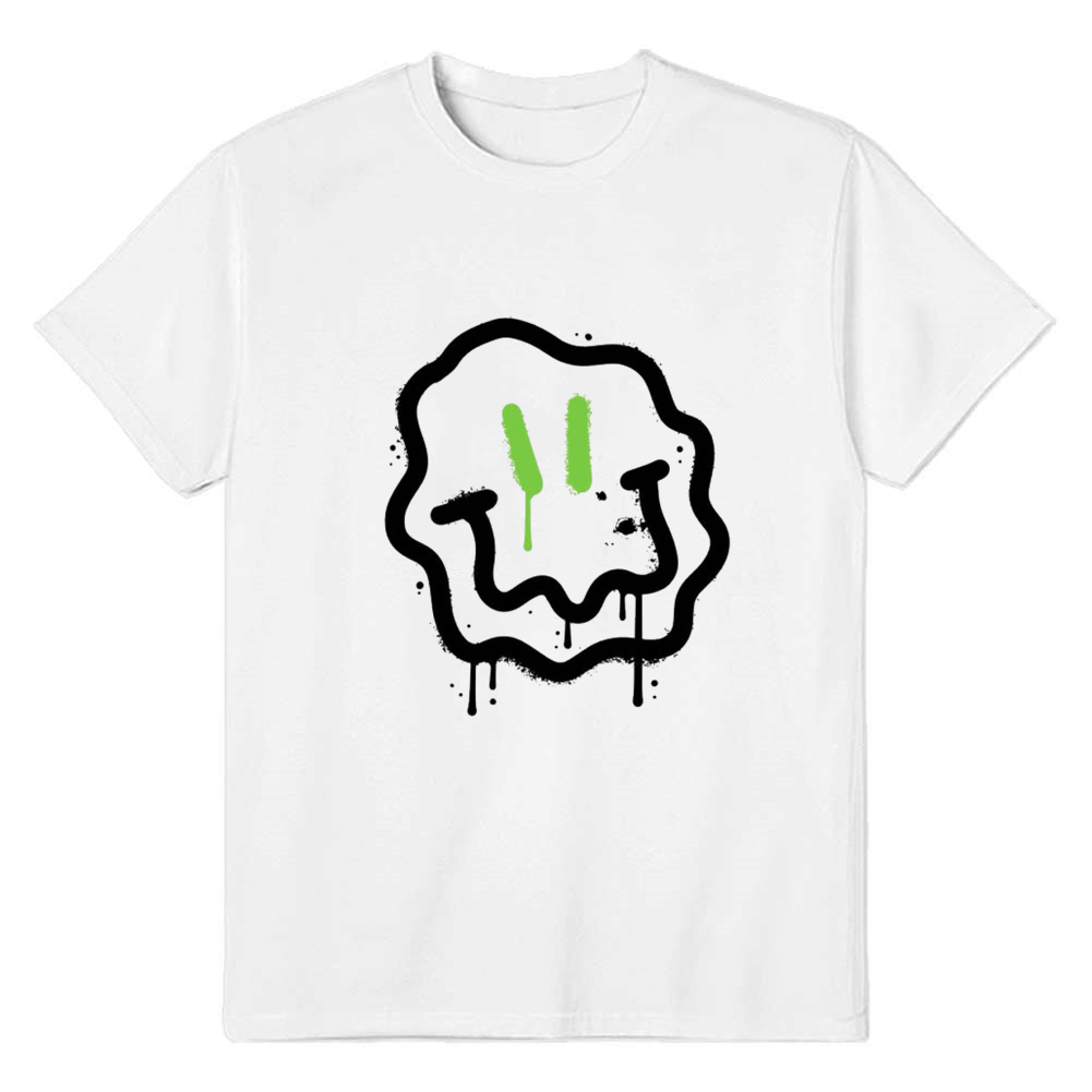 Adult Unisex Smile Lovely Face White Music Lover T-shirt