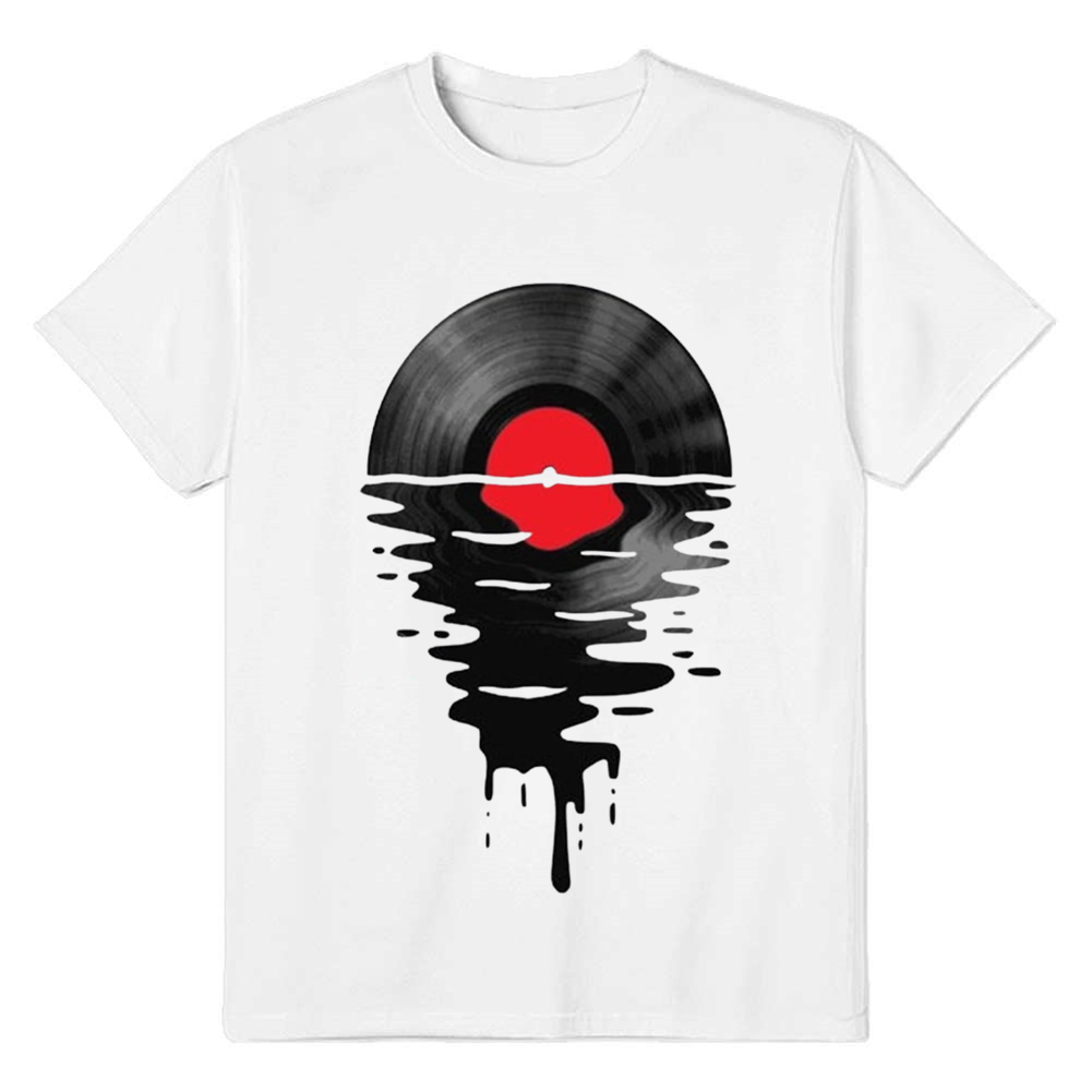 Adult Unisex Dripping Cool Record DJ Music Festival White T-shirt Costume