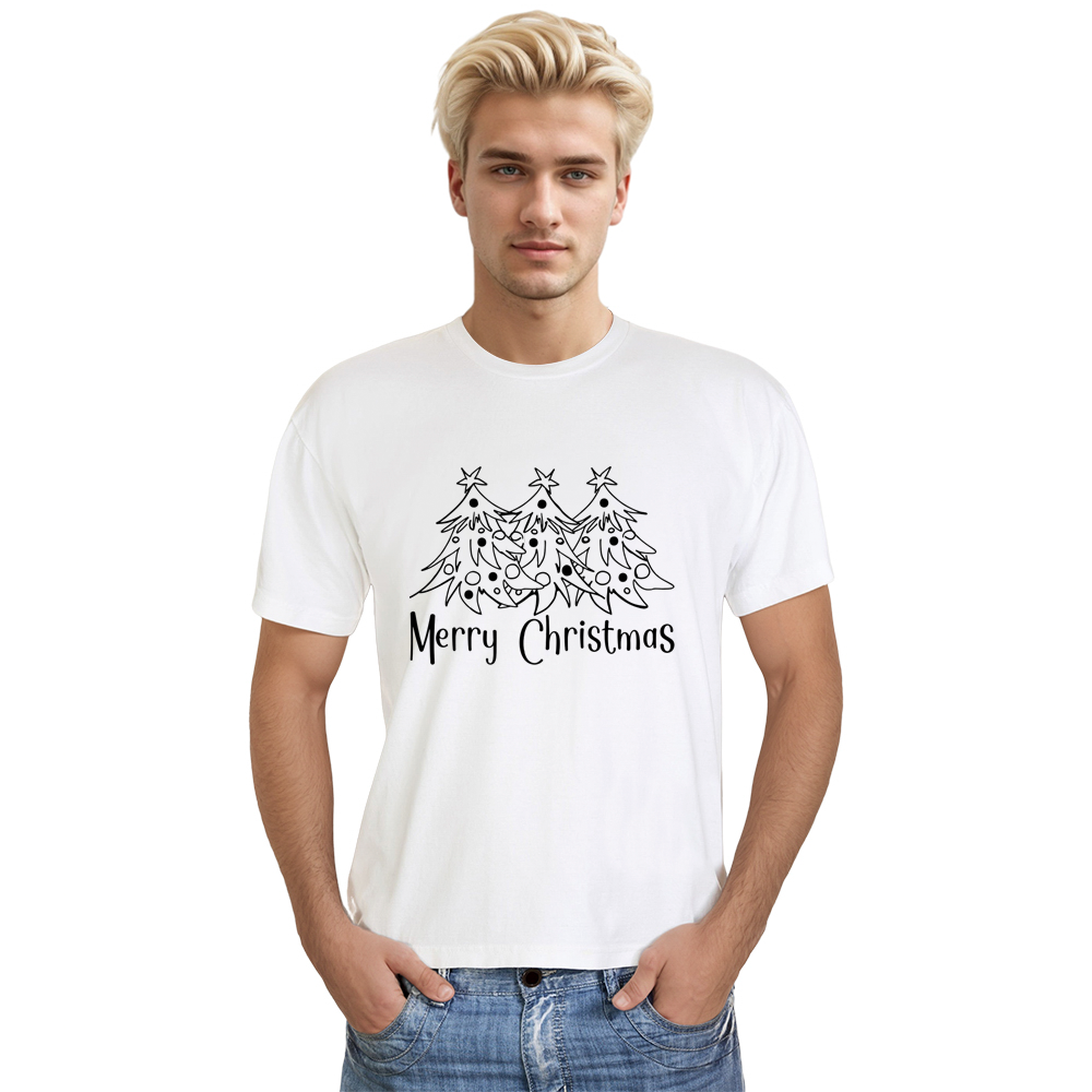 Adult Unisex Festival Christmas Trees Xmas White T-shirt Costume