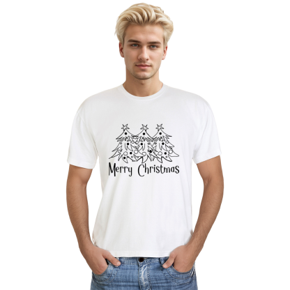 Adult Unisex Festival Christmas Trees Xmas White T-shirt Costume