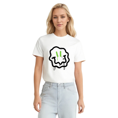 Adult Unisex Smile Lovely Face White Music Lover T-shirt