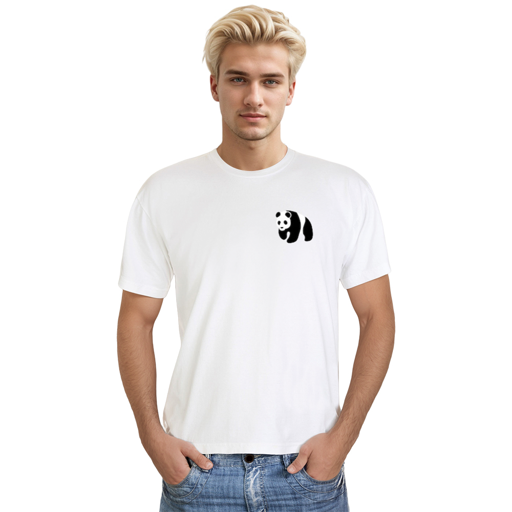 Adult Unisex Panda Top Wild Animals Panda Lover White T-shirt Costume