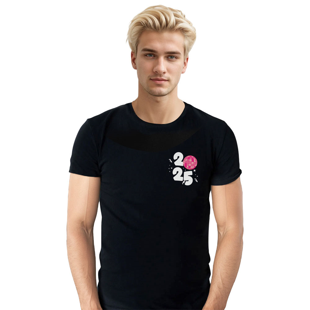 Adult Unisex 2025 New Year Party Black Festival T-shirt